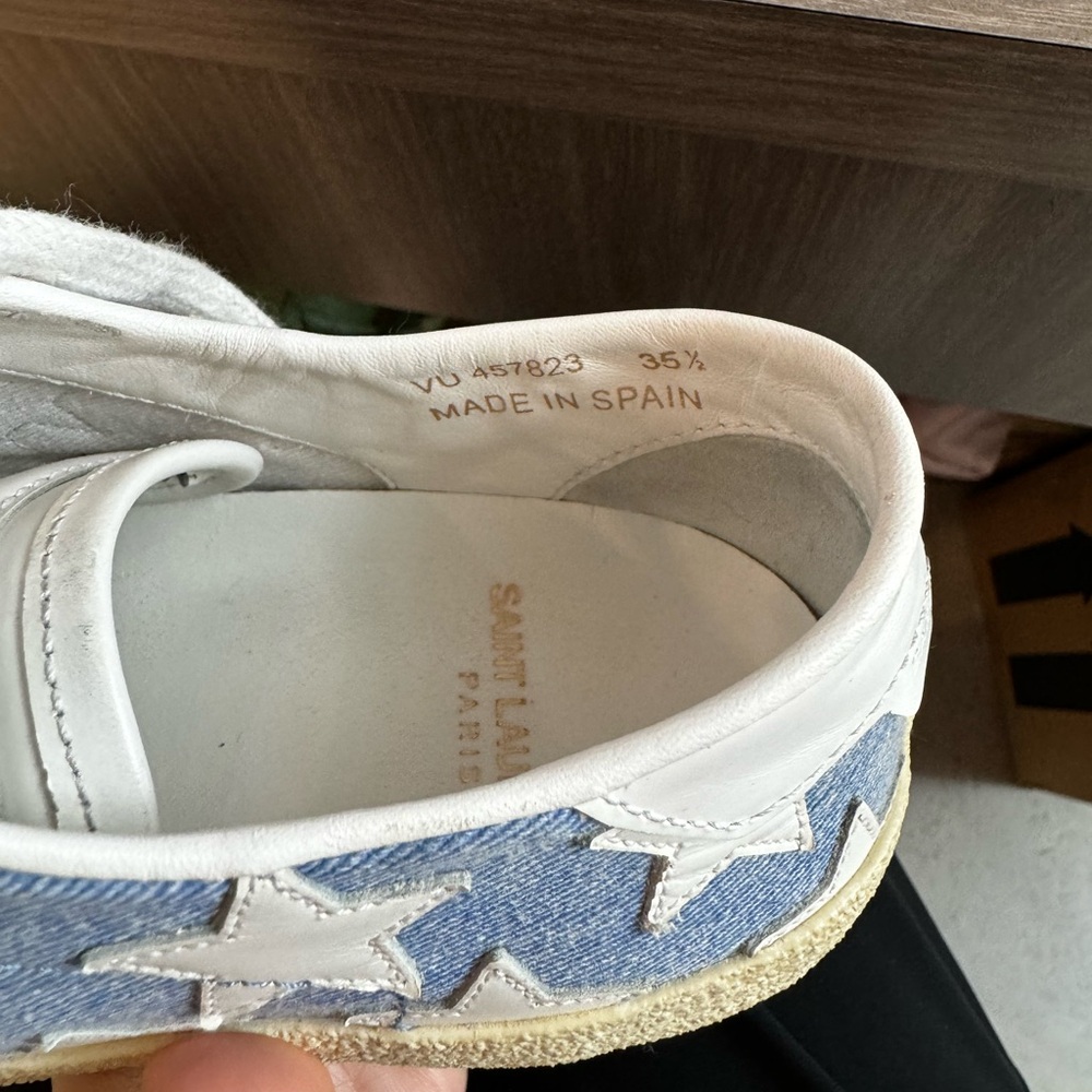Saint Laurent denim sneakers with white stars - Picture 6 of 7